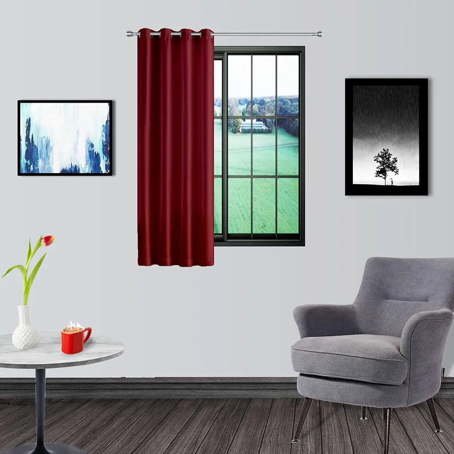 Divine Casa Micro Satin Semi Blackout Window Curtain I Drapes for Home Living Room and Bedroom 5 Feet Long 1 Pcs